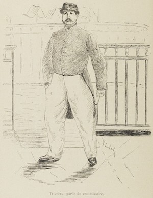 A Police Agent at the Exchange. From Nathalie Lévy, La Bourse en 1890 Source : BNF : Gallica.